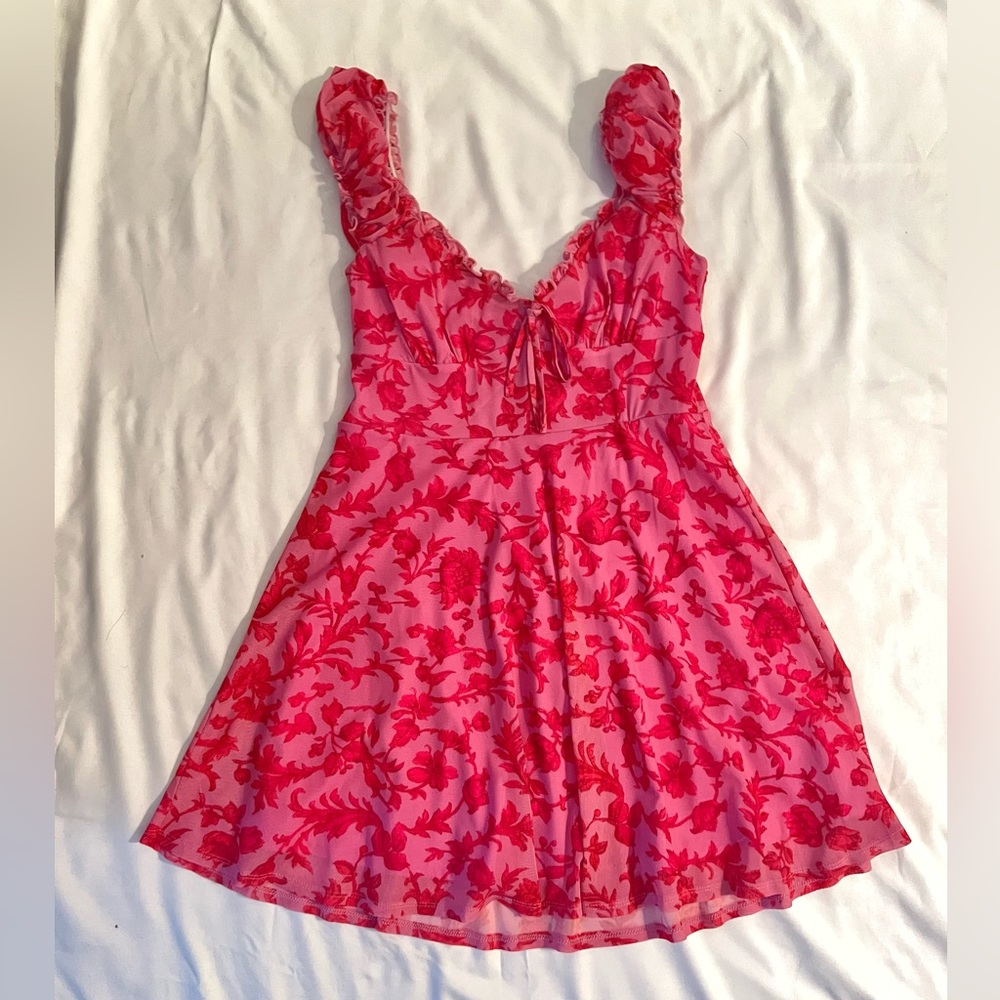 Urban outfitters pink and red dress size M